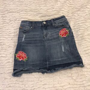 Cute distressed jean skirt